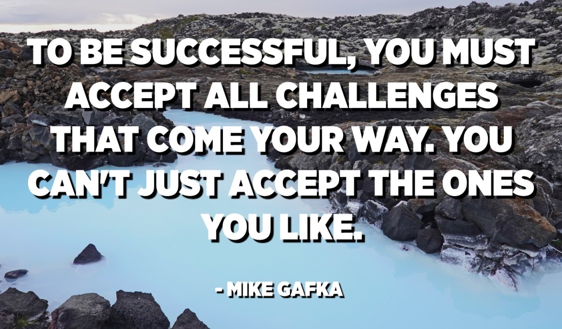 To be successful you must accept all challenges